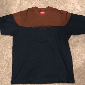 1994 brown and blue Supreme t-shirt